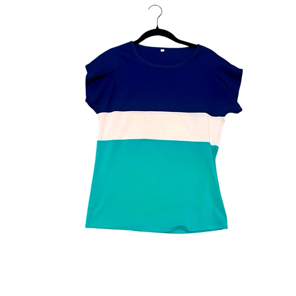 Preppy Colorblock Tee | Navy, Cream & Teal | Classic Coastal Style